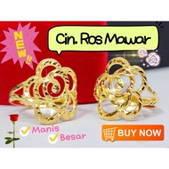 Wing Sing Cincin Ros Mawar Bajet Tulen Emas 916 / 916 Gold Fashion Budget Rose Rossy Ring 玫瑰之恋戒指