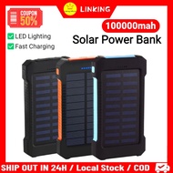 100% Original 100000mAh Solar Power Bank Waterproof Compass PowerBank Strong Flashlight Torch Outdoo