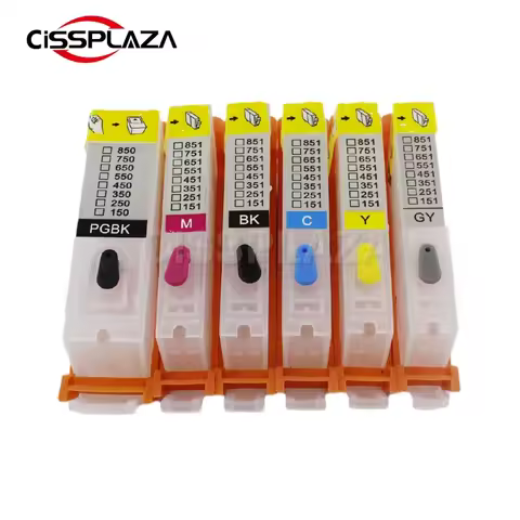 6PCS EMPTY Refillable Ink Cartridge MG6320 MG7120 MG7520 IP8720 MG6310 MG6610 MG7110 MG7510 IP8710 P