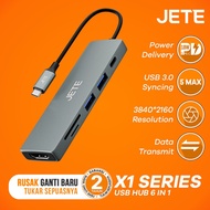 Jete X1 6 in 1 Type-C Hub USB 3.0 SD HDMI Converter Adapter