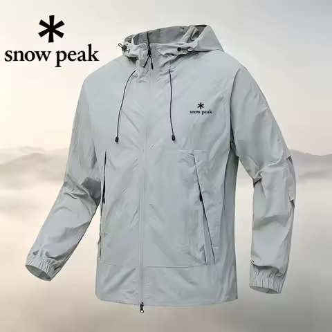 snow peak Men Hooded Sun Protection Jacket Breathable Loose Quick Dry Coat Outdoor Fishing Cycling T
