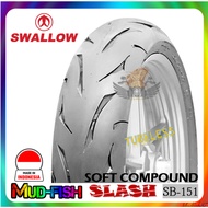 TAYAR SWALLOW TIRE 70/90-17 | 80/90-17 SLASH SB-151 TUBELESS TYRE SB151 SOFT COMPOUND (PATTERN BRIDG