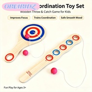 OBEIBIDZ Tether Ball Paddle, Elastic Cord Tethered Ball Elastic Skill Ball, Gifts Wood Target Patter