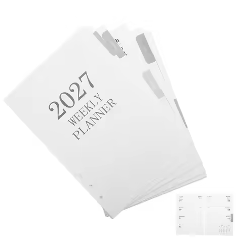 64 Sheets A5 Weekly Planner Refill Inserts 6 Hole Punch 2027 Calendar Planner Binder Paper Refills W