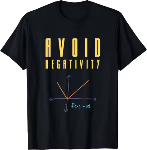 Avoid Negativity Absolute Value Function Math Teacher Graphic Tee Casual Cotton T-Shirt