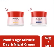PONDS AGE MIRACLE DAY CREAM 50G &amp; POND’S AGE MIRACLE NIGHT CREAM 50G