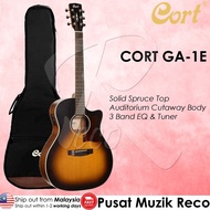 Cort Grand Regal GA1E Solid Top Semi Acoustic Guitar with Bag - Open Pore Sunburst Kapok Gitar Akustik GA-1E
