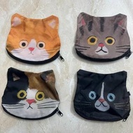 日本 ECOUTE！E.minette 貓貓造型帆布 散子包 四件 套裝