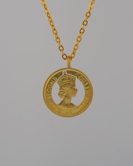 香港大一毫硬幣 英女皇頭像剪影頸鏈