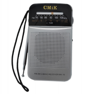 可充電FM袖珍調頻半導體迷你便攜式收音機（銀灰色）