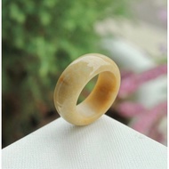 Yellow Jade Ring Fake Shape Size 61-62 mm.