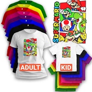 Super Mario Bros Tshirt Kemeja Corak Baju Unisex Cotton Kanak Boy Girl Cloth Viral Fashion Top