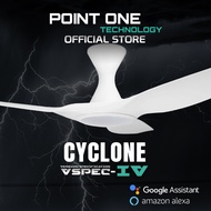 Cyclone VSPEC-IV (46"/52") Competition White // Built-in SMART Ceiling Fan by Point One Technology