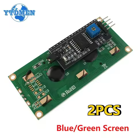 2PCS LCD1602 I2C Module Blue / Green Screen 16x2 Character LCD Display 5V with IIC I2C Serial Interf