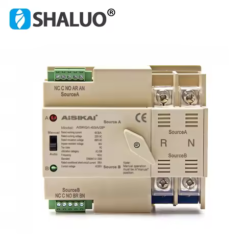 AISIKAI 2P 4P 63A ATS PC Dual Power Automatic Transfer Switch Circuit Breakers For Generator Parts 2
