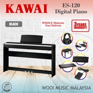 Kawai ES120 Digital Piano 88 keys - Black (Package)