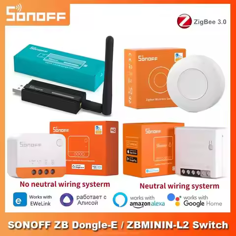 SONOFF ZB Dongle-E/ ZBMINI-L2/ ZBMINI/ SNZB-01p Zigbee button Smart Home Via eWeLink Alexa Google Ho
