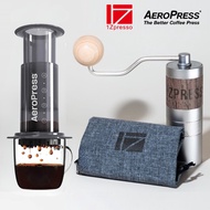 1Zpresso Q2S Coffee Grinder Heptagonal Burr + Aeropress Coffee Maker + 100 Paper Filters Bundle Set