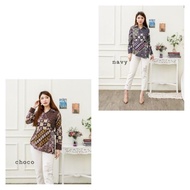 Blouse Batik Ba6329 Lengan Panjang / Baju Atasan Wanita Batik Modern