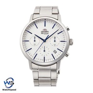 Orient RA-KV0302S00C Quartz Contemporary Chronograph White Blue Japan Made Watch RA-KV0302S