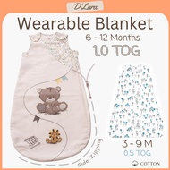 D'LARA Wearable Blanket for 3 - 12 Months Old | 0.5 & 1.0 TOG | Cotton Sleeveless Sleep Sack