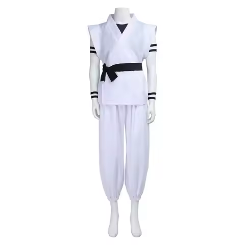 Sukuna Megumi Showdown Cosplay Set - White Kung Fu Suit Tattoo Stickers Full Costume