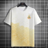 2568สไตล์ใหม่เสื้อตราสัญลัก73แฟชั่นเสื้อเหลือง73 พรรษาเสื้อโปโลลายไทยแขนสั้นเสื้อเหลือง 73 ปีคุณภาพส