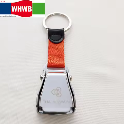 THAI AIRWAYS Metal Plating Twinkling Airline Buckle Colors Turbo Keychain Key Holder KeyRing For Air