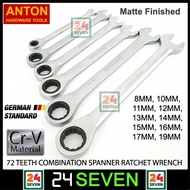 [ READY STOCK ] Anton Ratchet Spanner Hand Tools Chrome Vanadium CR-V Din Matte Finished 72 Teeth Ge