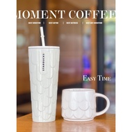 🧡🧡Starbucks Ready Stock New Product North American Area White Fish Scale Mermaid Anniversary Celebration Stainless Steel Mug Straw Cup