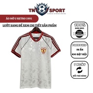 Manchester United RETRO 1991 shirt, beautiful version, African glossy fabric, knitted logo, full emb