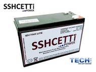 SSHCETTI 12V 7AH LITE PREMIUM Rechargeable Sealed Lead Acid Battery For Electric Scooter/ Toys car / Bike /Solar /Alarm /Autogate/UPS/ Power Solution