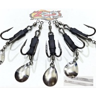 5pcs Double Hook complete two sizes 1/0..2/0