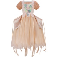 Movie Enid Cosplay Sinclair Costume Gowns Champagne-colored Dress with Flowers and Ribbons Elegant C