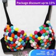 Nightclub DJ Costume - Colorful Furry Bikini Set