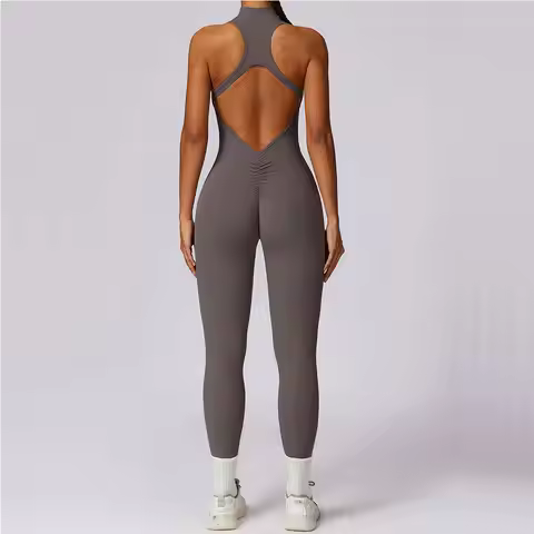 Zipper Yoga Jumpsuit Fitness Sports Overalls Gym Clothing Set Yoga Wear Pilates Workout Clothes Wome