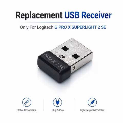 Replacement USB Receiver For Logitech G PRO X SUPERLIGHT 2 SE Mouse Dongle Adapter Wireless Receiver