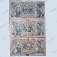 Paket Uang Kuno Lengkap  Set Tanda Tangan 10 Gulden Wayang