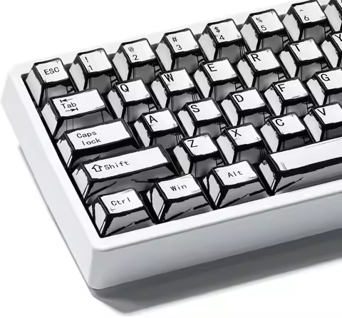 White PBT Keycaps Dye Sublimation Graffiti Keyboard Keycaps Suitable for 60 65 75 80 100percent MX S