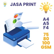 MINIMAL A4 A5 F4 PrintJasa | Black and White Document Print Color/ | No Minimum Purchase | 1 Side & 