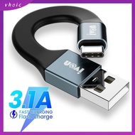 VHOIC Flexible Smart Phone Ultra Short Charger Cord USB Data Cable 3.1A Max Fast Charging Cable Micro Type-C To USB A