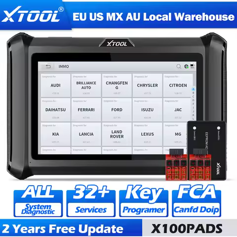 XTOOL X100 PADS V2.0 IMMO Key Programming Diagnostic Tools Key Learning CAN FD DOIP FCA Auto OBD2 Pr