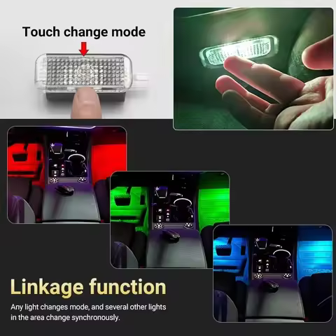 For Skoda Octavia Pro A8 MK4 Superb 3 Rapid Kodiaq Karoq Car Footwell Light Touch LED Lamp Atmospher