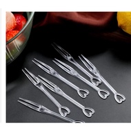 100Pcs Mini Fork Fruit Forks Cute Party Disposable Fork Disposable Plastic Fruit Dessert Transparent