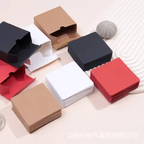 100pcs/box 7.3*7.3cm Kraft paper card color blank business card message thank you card writing card 