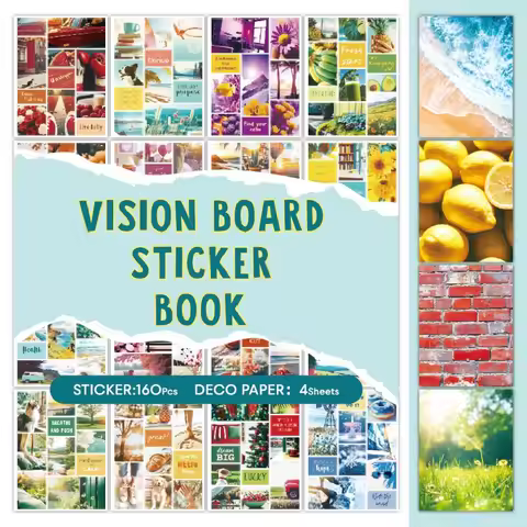 Vision Board Vision Board Visual Clip Art, Inspirational Dream Goal DIY Vision Sticker Book