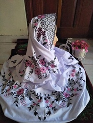 Mukena Dewasa Jumbo Mukena Langsungan  Bordir Mukenah Kudus Terusan Santri Terbaru Rukuh Adem Polino Silk