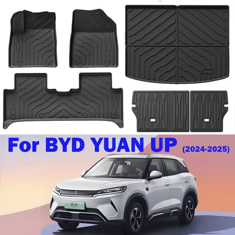For BYD Yuan Pro/ Yuan UP 2024 2025 Car Floor Mats Cargo Liner Trunk Pad TPE 3D Foot Mat Left Rudder