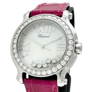 Chopard Happy Sport 278509 鑽石錶圈和 5 件式機芯手錶，不鏽鋼/皮革/貝殼錶殼，石英，女士