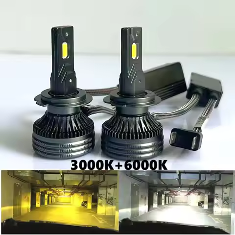 H11 LED Headlight Bulb Car Fog Light 9005 HB3 9006 HB4 9012 H7 H1 H3 H4 White And Yellow Bi-color Ca